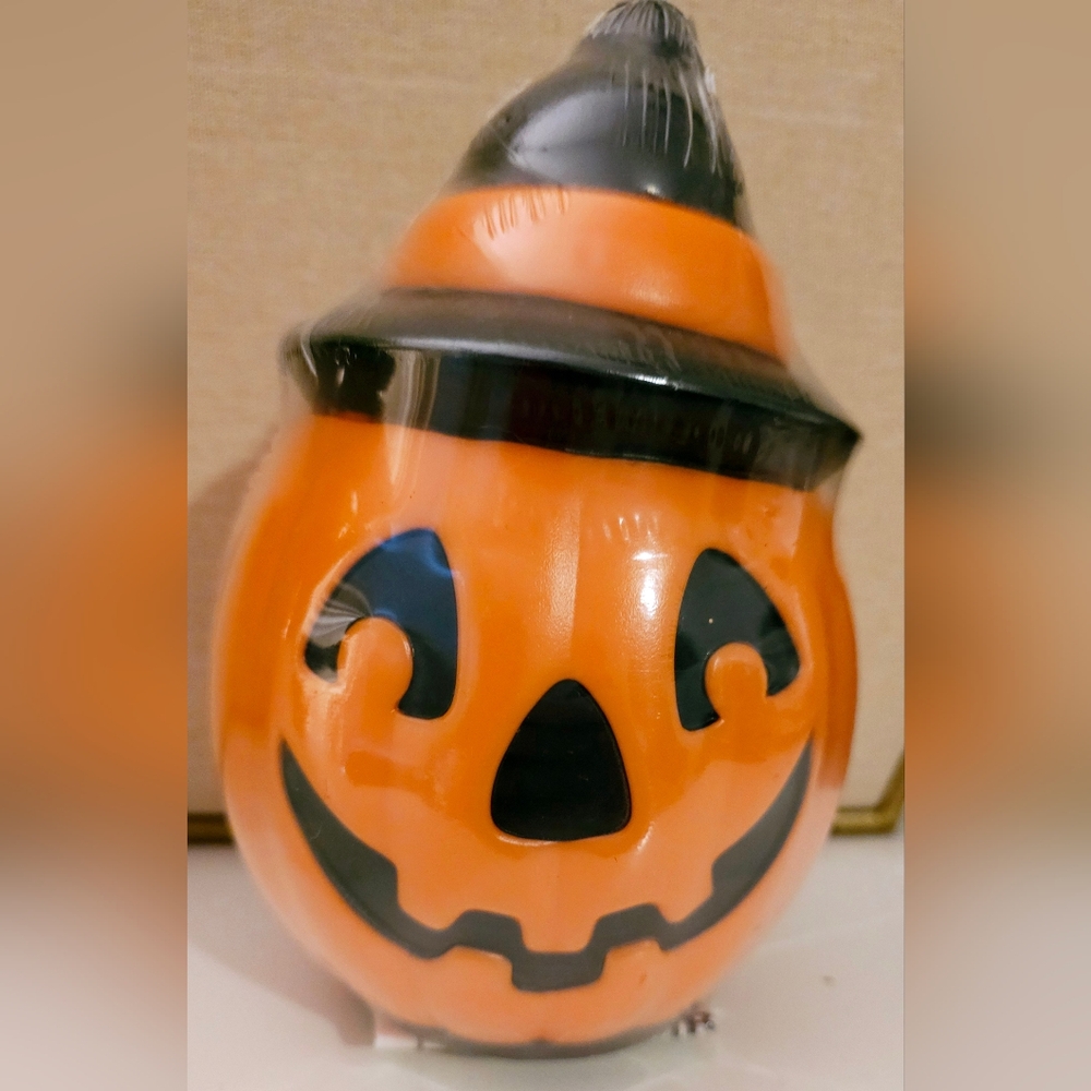 Vintage Empire Witch Pumpkin Blow Mold 8" Halloween Light Topper New - Picture 2 of 6
